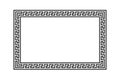 Meander rectangle frame. Meander border, greek ornament frame. Geometric seamless meandros border in grecian ancient style. Vector Royalty Free Stock Photo